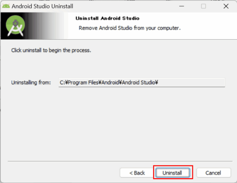 Android Studio Uninstall